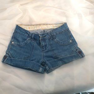Forever 21 Cuffed Blue Jean Shorts 25 (2.1 Denim)